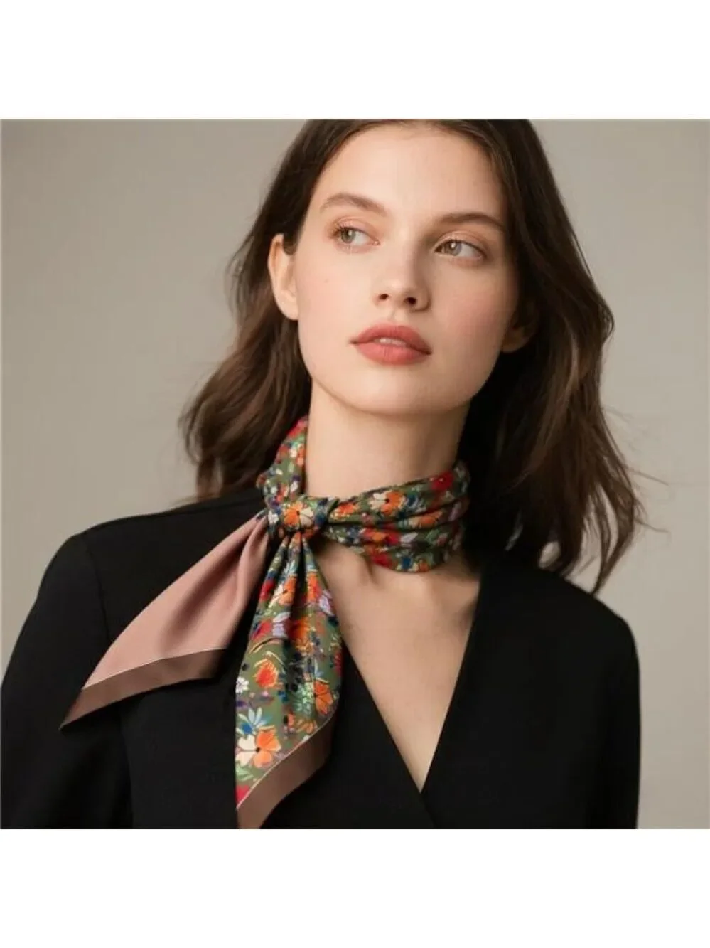 Silk like satin scarf for women long hair neck headband purse belt accessories